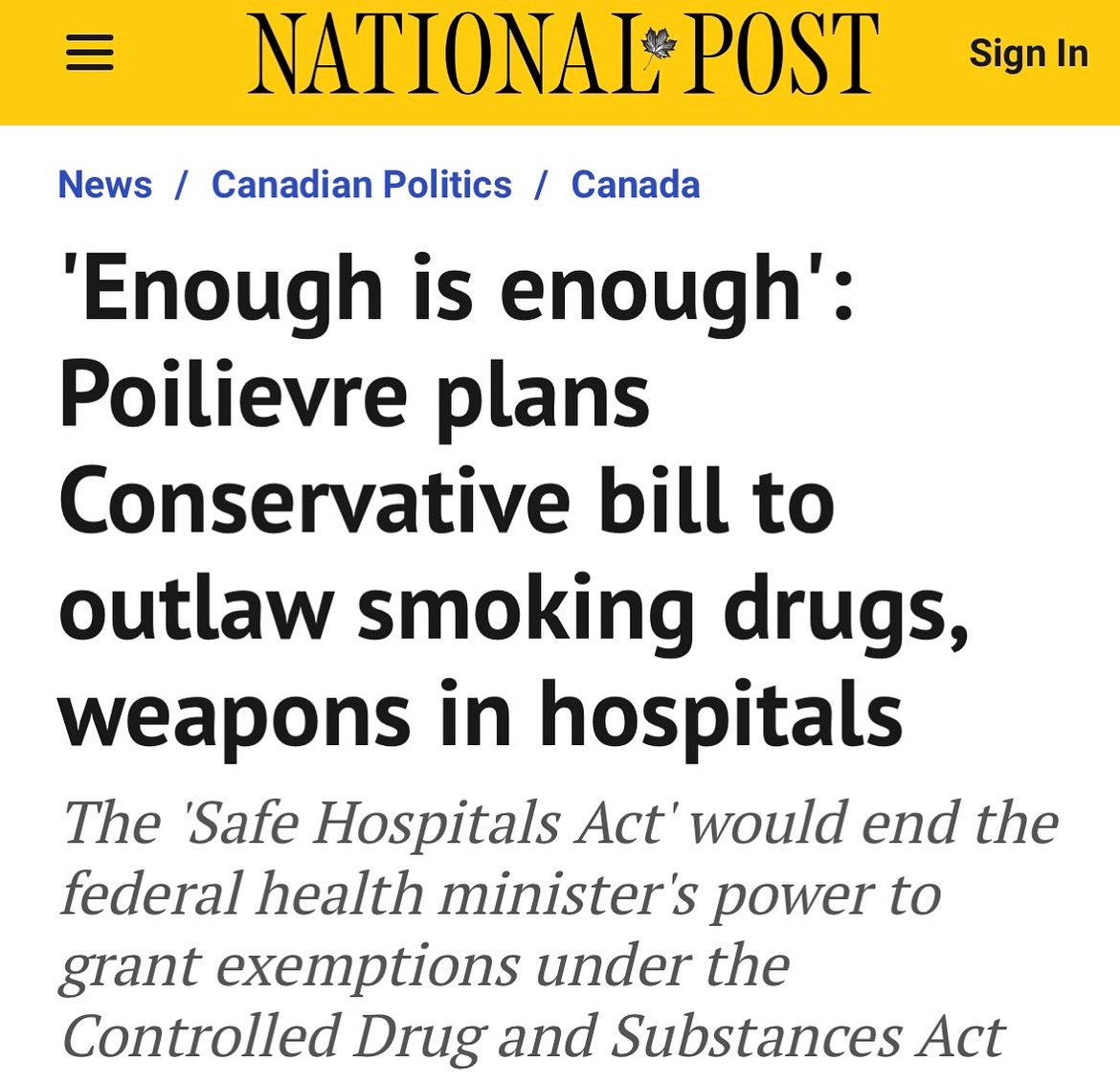 Before Justin Trudeau, hospitals were sanctuaries of safety and care. After 9 years of his radical agenda, they have become places of lawlessness and chaos. Only Conservatives will protect our hospitals and healthcare workers by toughening sentences for criminals who bring in