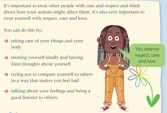 Today's snippet from Let's Talk About It, A Guide to Your Mental Health is about self-care. 🧠📖

'You deserve respect, care and love.' 

Have you had kind thoughts about yourself today? ❤️

#MentalHealthAwarenessWeek #TimetoTalk #Reading #KS2