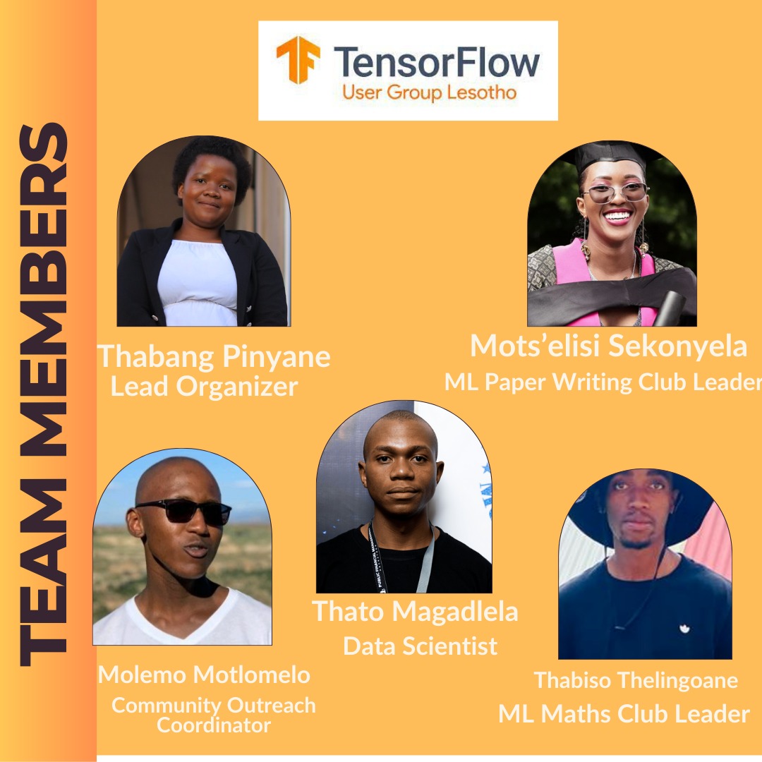 🚀 Excited to introduce TensorFlow User Group Lesotho! 🇱🇸

 Join us as we dive into all things TensorFlow and machine learning. Connect with like-minded enthusiasts, share knowledge, and grow together!

 #TensorFlow #MachineLearning #Lesotho