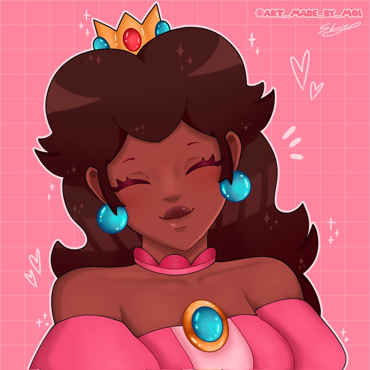 Black Princess Peach 🌸🤎 #princesspeachfanart #NintendoSwitch @blackprincessp