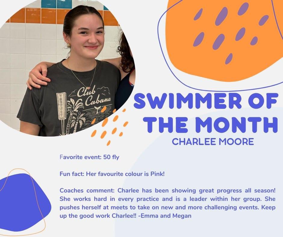 A BIG Congratulations to these Mount Pearl Marlins swimmers of the month for April: Liv Prowse - White Charlee Moore - Blue B Avery Coish - Blue A Way to go ladies! #CommunityMatters #MountPearlProud #GoMarlinsGo