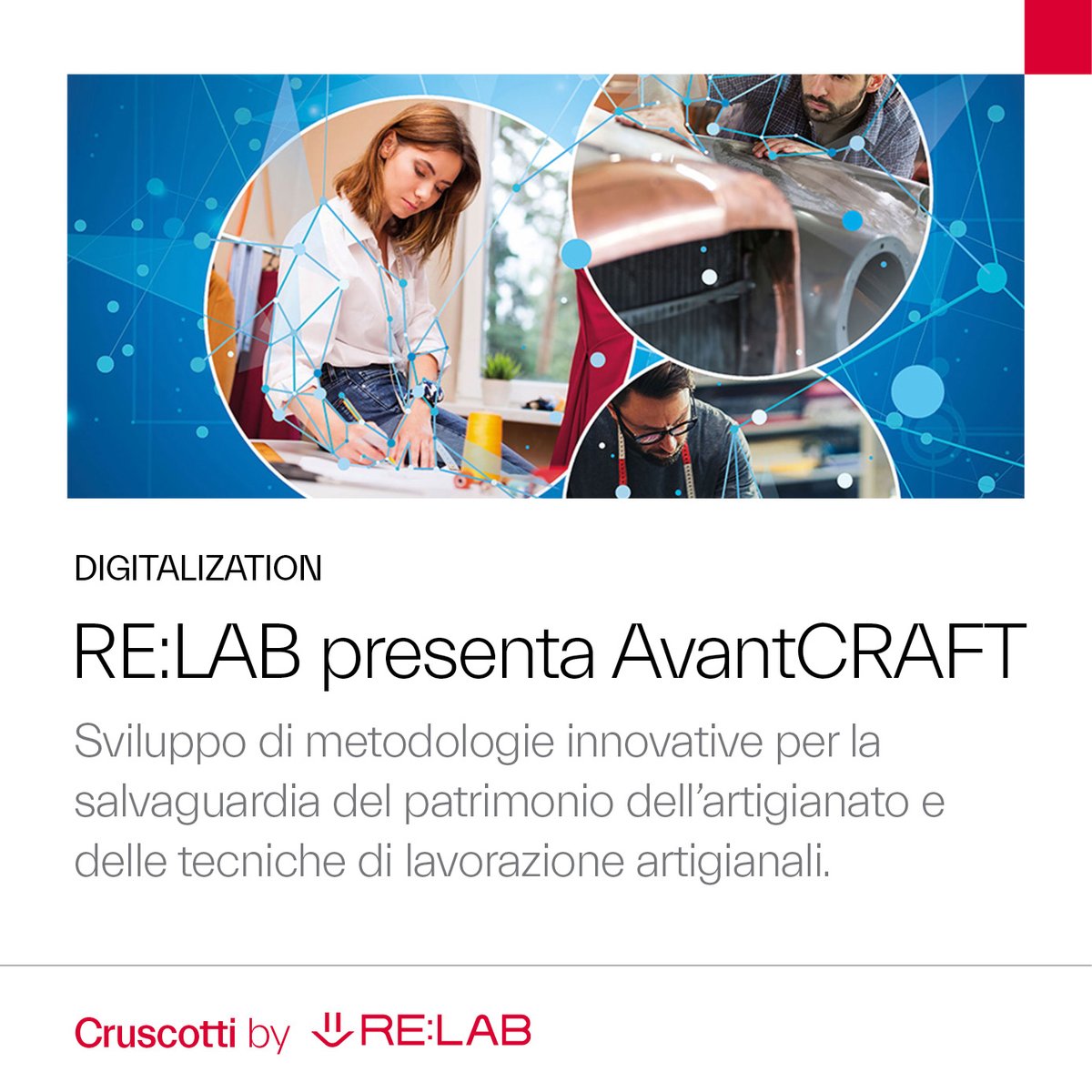 'The future serving artisan tradition' - This is the essence of the new 'AvantCRAFT' project, funded by PR-FESR 2021-2027 of the Emilia-Romagna Region.
Read more about the article from the link re-lab.it/articles/relab…

#AvantCRAFT #DigitalArchive #Innovation