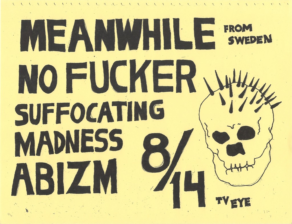 D-beat enthusiasts, this one's for you: Sweden's MEANWHILE hit TV Eye with NO FUCKER, SUFFOCATING MADNESS + ABIZM on 8/14! GET TIX NOW: wl.seetickets.us/event/meanwhil…