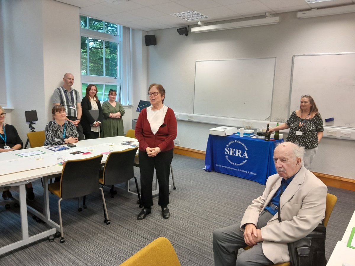 Our friends from @SERA_Conference & @SERA_ECR are joining our Open House to celebrate their 50th anniversary. A special treat to kick things off as we hear from Isobel Nisbet, daughter of founding SERA member and first #UofG Chair of Education Stanley Nisbet