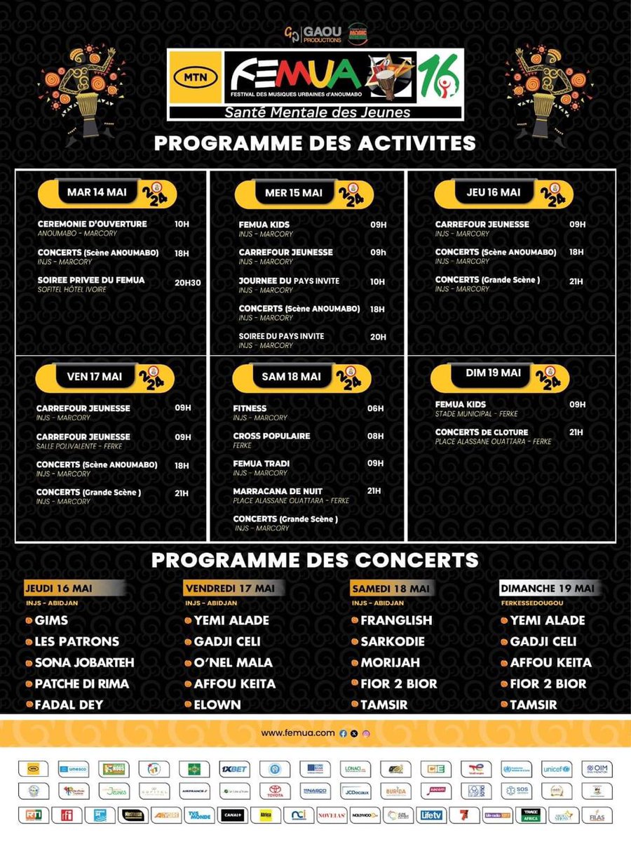 NadineGrard7's tweet photo. La santé mentale des jeunes c'est la thématique du #FEMUA 16 porté par le lead du groupe Magic System #Asalfo. En ouverture, qui de mieux que le rappeur et ex dépressif #Suspect95 ?
There's #GoodSVibrations here!
Merciiiiii https://t.co/Ikm6BycVx3