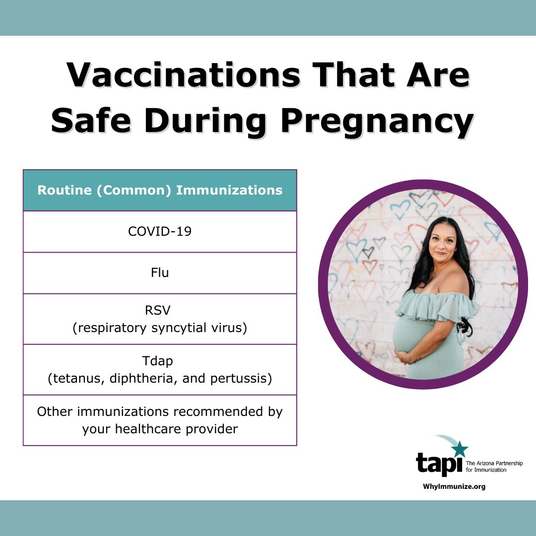 Flu, Tdap, RSV, and COVID-19 are recommended while pregnant can help keep you and your little one safe. #WomensHealthWeek 

Learn more at: whyimmunize.org/pregnancy-and-…