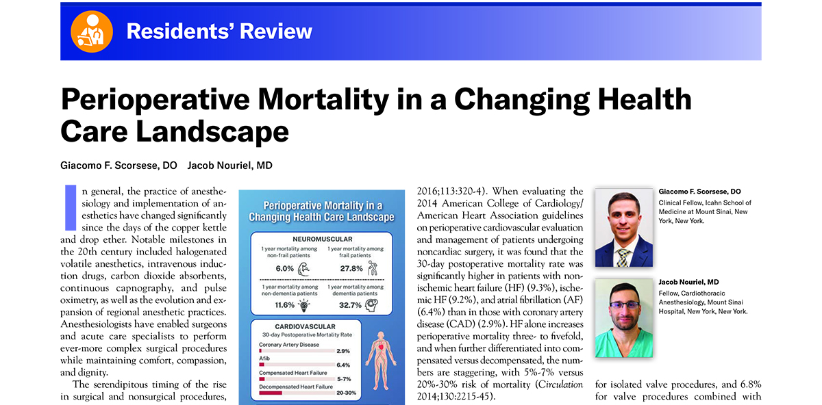 Learn how innovation and research will advance perioperative management and the need for risk stratification tools in the changing health care landscape. ow.ly/Pzf550RyAoF #Anesthesiology #PerioperativeMortality