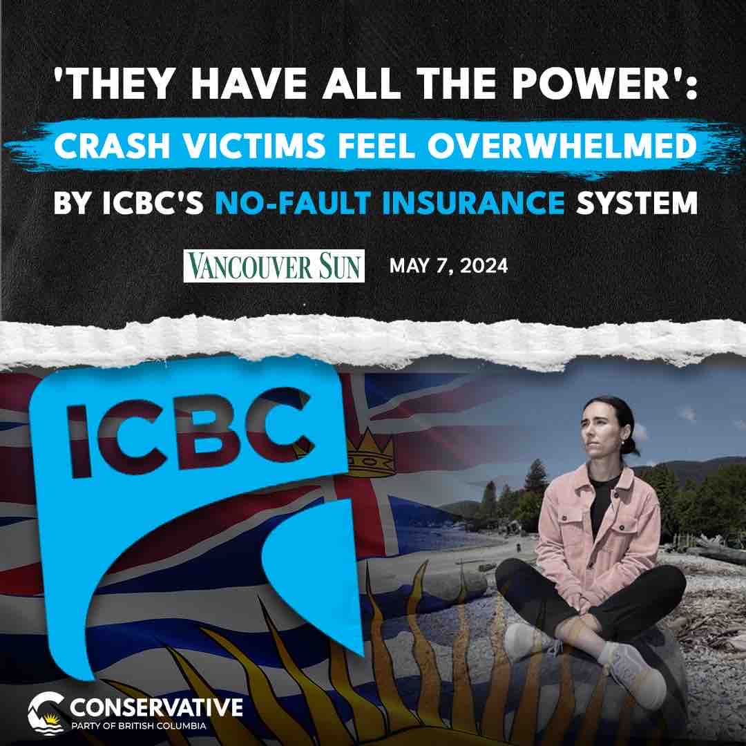 ICBC is not working properly. If elected, a Conservative government will allow competition and end the “no-fault” insurance system. #bcpoli conservativebc.ca