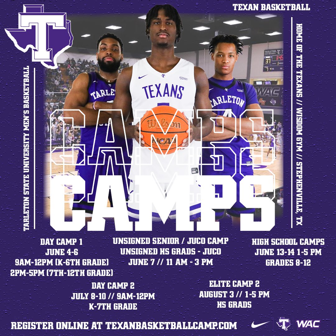 We are hosting five camps this summer, be sure to come out‼️