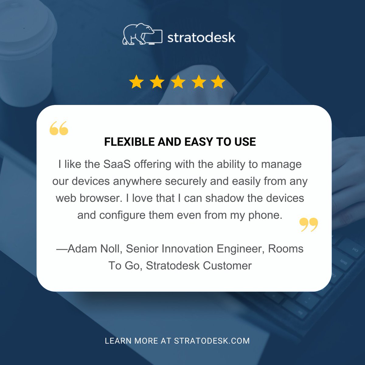 stratodesk's tweet photo. At Stratodesk, we deeply value our customers and their feedback. Thank you, Adam, for your kind words. Ready to see Stratodesk in action? Join one of our weekly demo sessions to check it out: https://t.co/kI2SIaZHxj
#customertestimonial #Stratodeskcustomer #NoTouchOS #secureOS https://t.co/n3atsosEhR