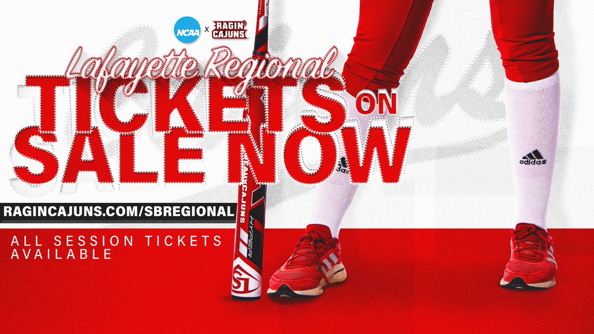 𝗔𝗟𝗟-𝗦𝗘𝗦𝗦𝗜𝗢𝗡 𝗧𝗜𝗖𝗞𝗘𝗧𝗦 𝗔𝗩𝗔𝗜𝗟𝗔𝗕𝗟𝗘 🎟️ A limited number of all-session tickets for this weekend's NCAA Regional are on sale! Visit ragncaj.co/sbregionaltix to purchase! #GeauxCajuns