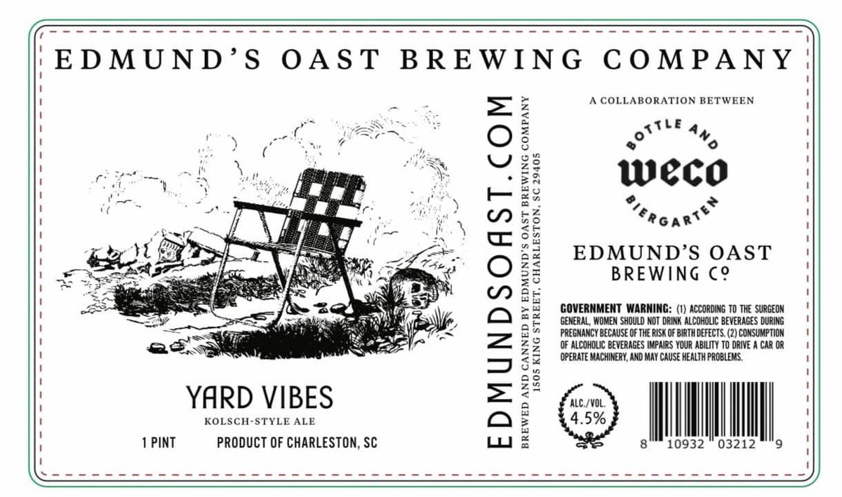 We love business collaboration in WeCo! @WecoBiergarten partners with @EdmundsOast this summer with 'Yard Vibes.' ℹ️ Read more: postandcourier.com/free-times/foo… 📸 @WecoBiergarten #HeadWest #WeCoSC #BusinessCollab