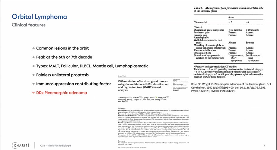 MDT Case Webinar: Orbital Lymphoma. Restricted diffusion and wash-out TIC are the key! Katharina Erb-Eigner & Eckart Bertelmann, Berlin/DE