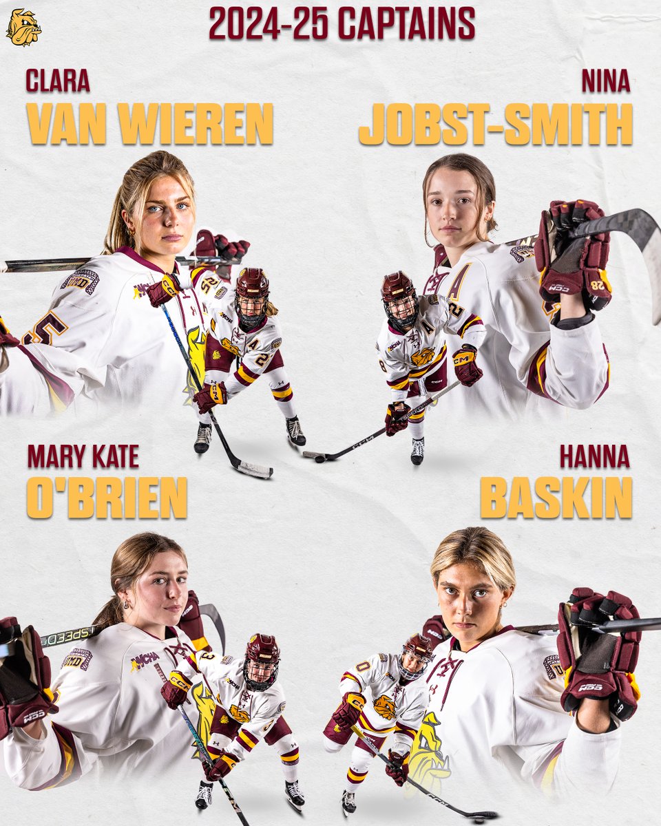 Jobst-Smith, Van Wieren, Baskin and O'Brien will Captain the Bulldogs in 2024-25 More on the 2024-25 Captains: umdbulldogs.com/news/2024/5/14…