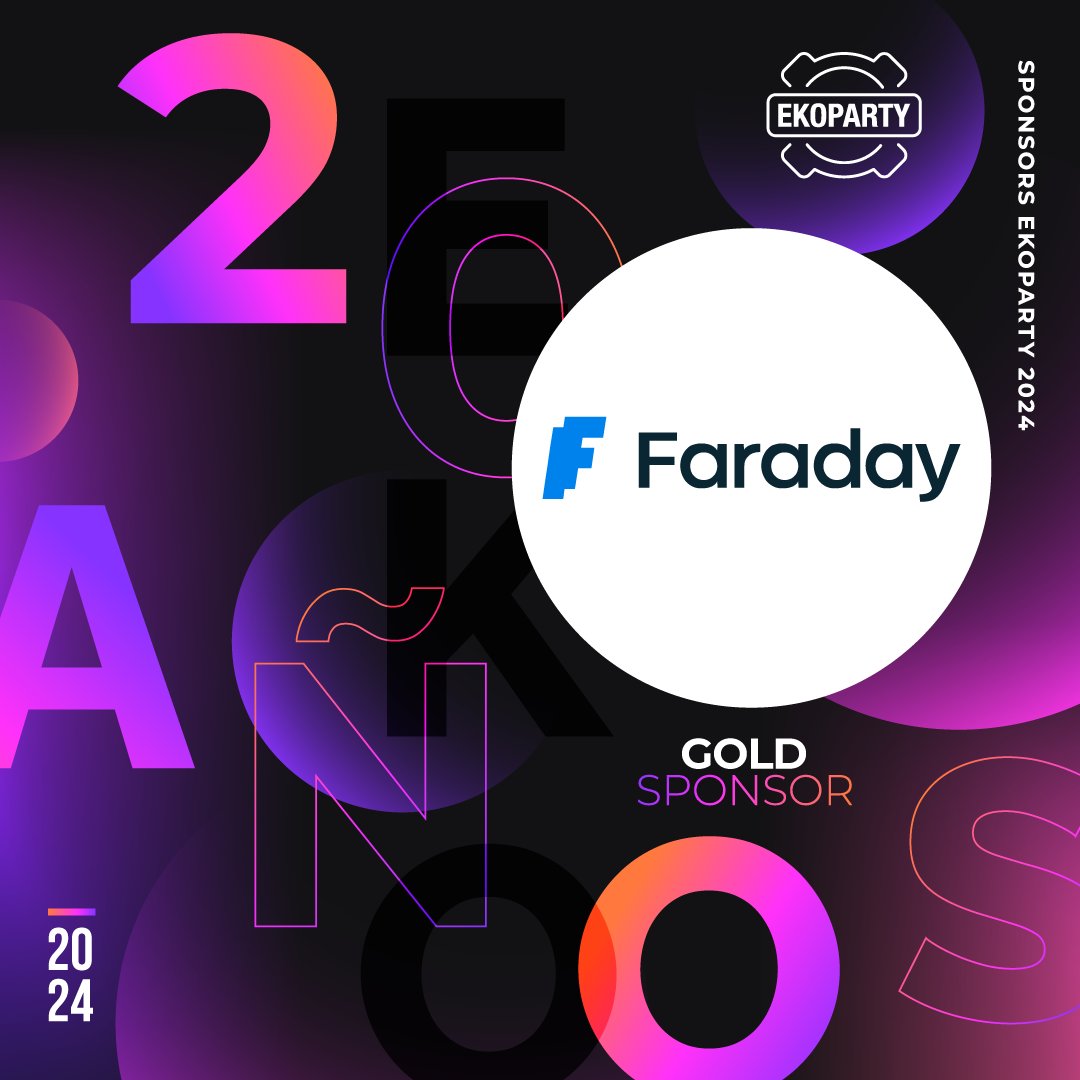 ¡Bienvenido @faradaysec a la #EKO2024! Gracias por acompañarnos como Gold Sponsor 🚀💪 ✅ Faraday es una empresa de seguridad ofensiva con ADN Open-Source, que presta soluciones y plataformas a empresas con un alto nivel de calidad. Su compromiso es trabajar en soluciones de