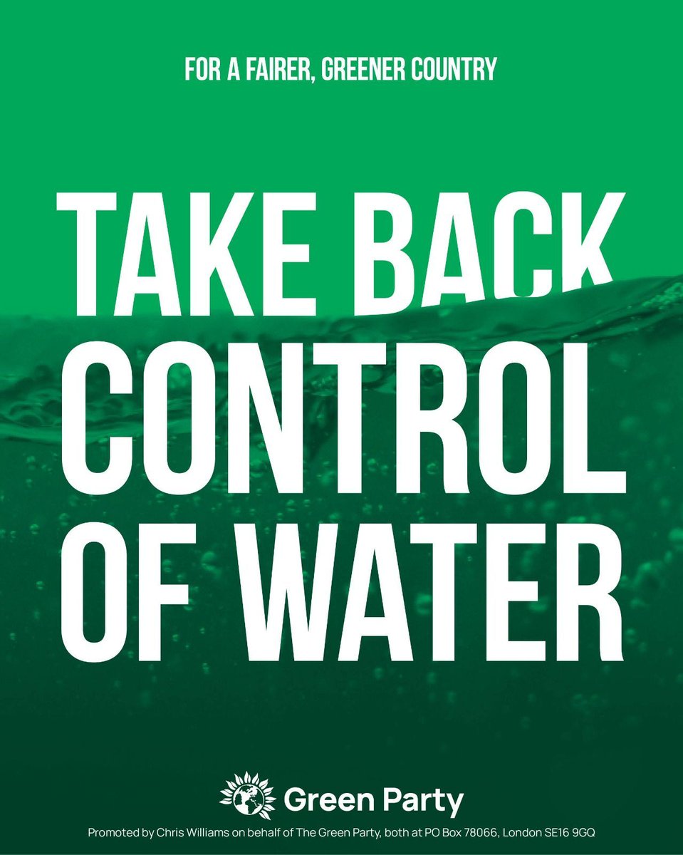 The Green Party has long called for water companies to be brought back under public control. Water is a fundamental right which should be run for people, not profit.