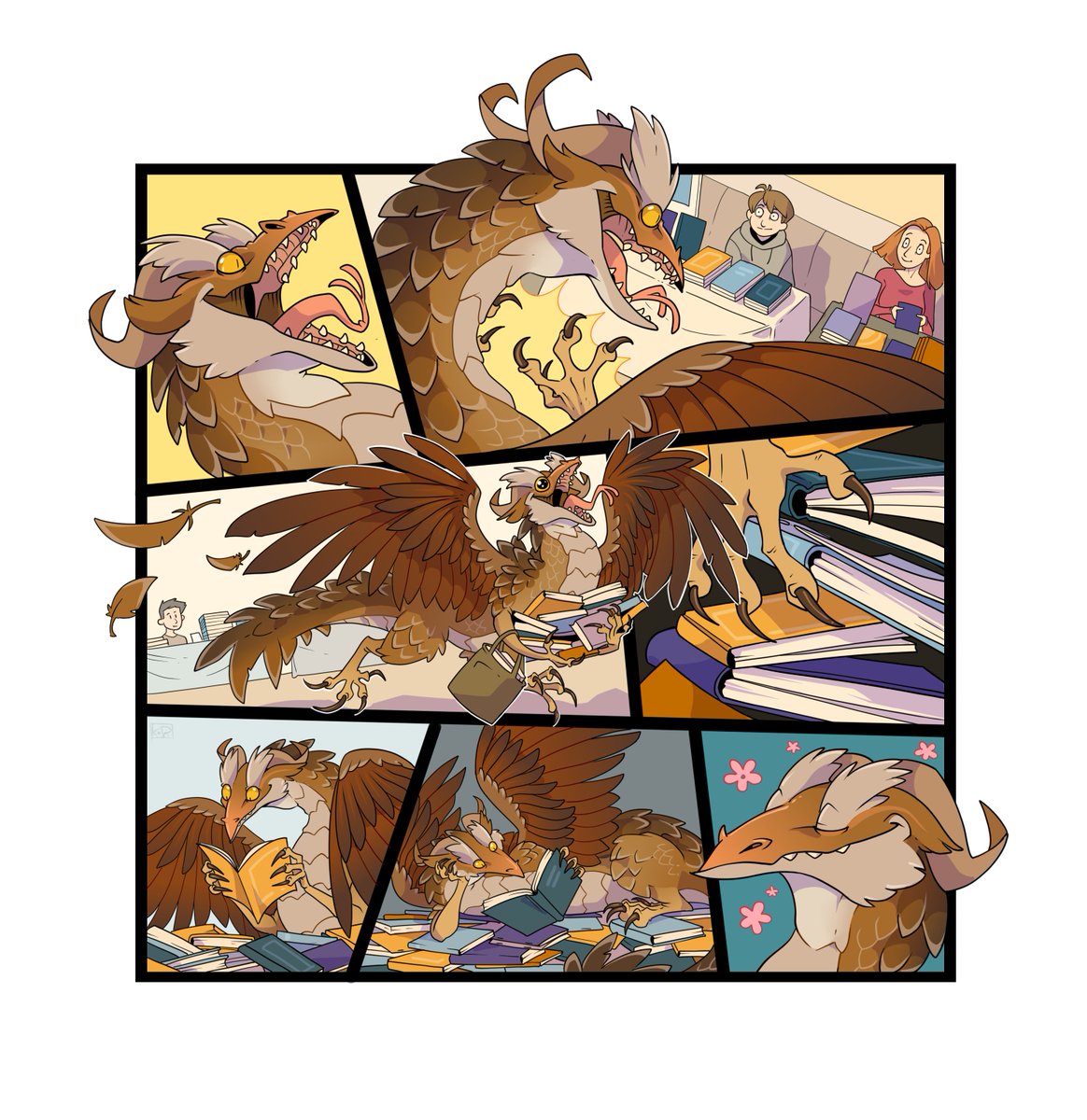 Дракон-Коростель пополняет свою сокровищницу новыми книгами и комиксами. 
Арт специально для бук-маркета "Авторский лист")