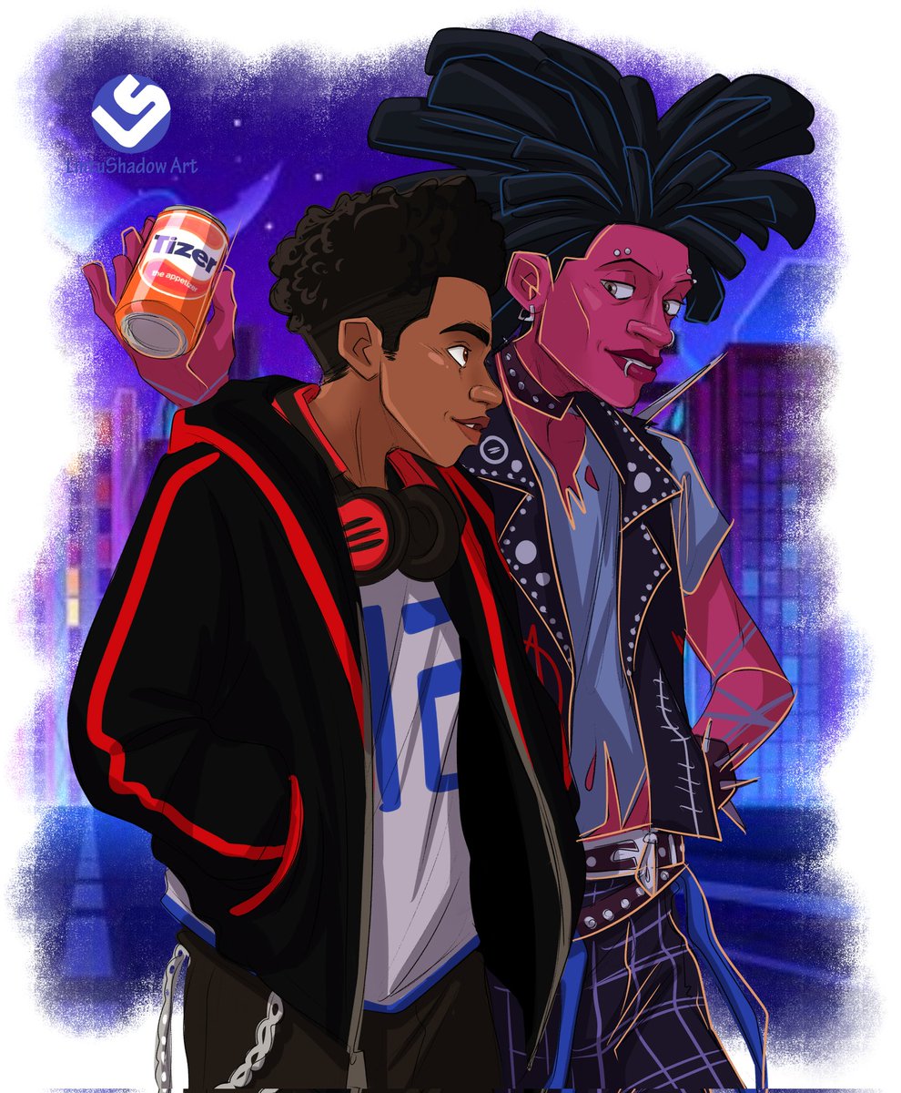I know Miles feels a little jealous with Hobie. but I think they would make a great friendship, and even more so after Hobie has helped him so much, he's great. #spiderverse #acrossthespiderverse #atsv #milesmorales #hobiebrown