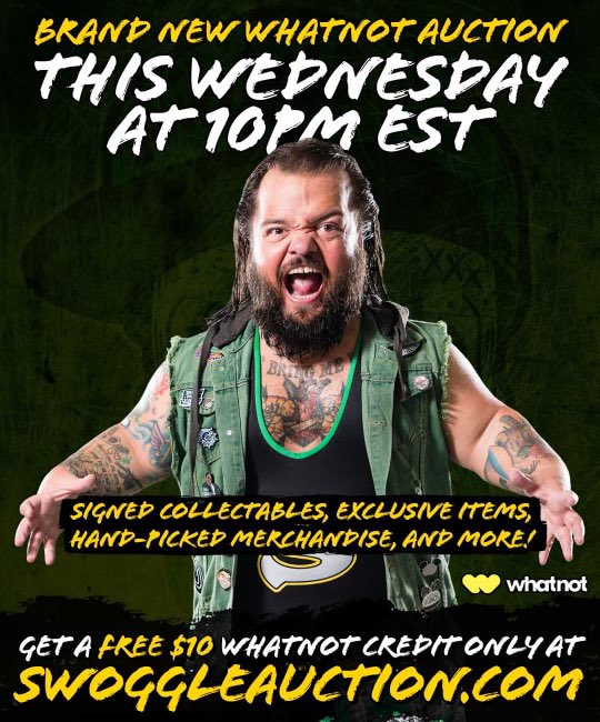 *TONIGHT ON WHATNOT* -1 of 2 Factory Painted Gold Swoggle Bendie -Autographed Wrestling Con Guest items And TWO HUGE GIVEAWAYS!!! Bookmark the show and join us tonight! whatnot.com/s/YkRDIBuU