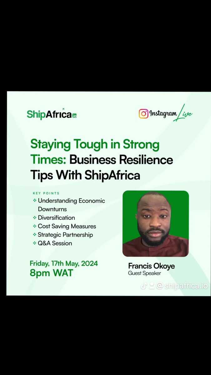 Dollar to Naira hike, fuel price hike, cost of production you can name it. This period hasn't been really kind on business owners and it can be overwhelming. 

Join us on Friday, May 17th, 8pm, as we chat about surviving rough patches.