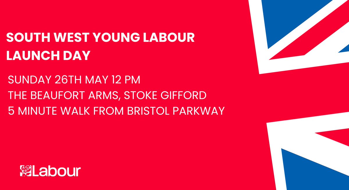 Next Sunday, we’re launching South West Young Labour with a campaign day for @CHazelgrove in Filton and Bradley Stoke Come along for some canvassing and a social after in this key marginal seat! events.labour.org.uk/event/432320