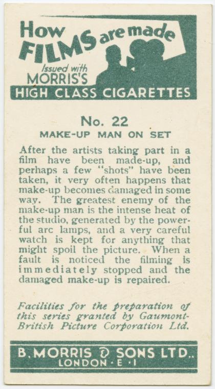 Make-up man on set.
How films are made (Morris's High Class Cigarettes)
#Movies #Vintage #CigaretteCards 
observationdeck2.blogspot.com/2024/05/make-u…