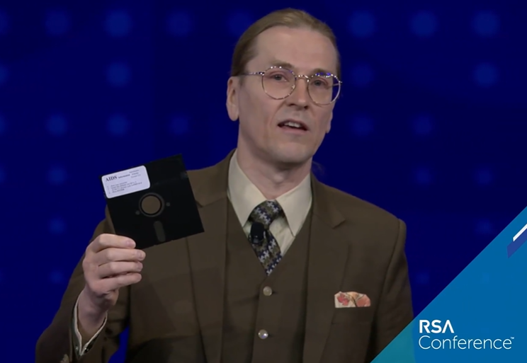 Fun fact: The 1989 AIDS Information Trojan floppy that I showed on #RSAC stage was a replica. I don't have the original one. I know of only once copy that exists today.