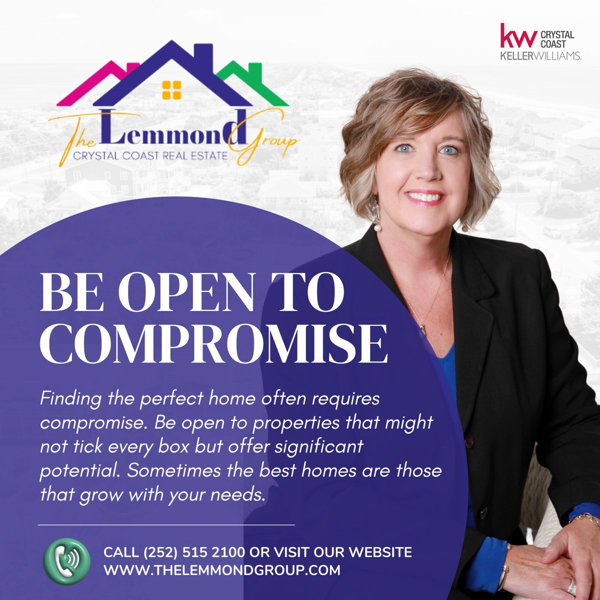 🏡 #𝐖𝐞𝐝𝐧𝐞𝐬𝐝𝐚𝐲𝐓𝐢𝐩𝐬! Buying a home is a significant decision that often involves balancing numerous preferences and practicalities. Being open to compromise can make this process smoother and more successful. 
#homebuying #realestateinvestment #beachliving #kwcc