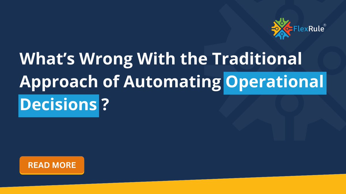 Businesses make operational decisions thousands, or even millions, of times daily.

Learn why the traditional approach of #decisionautomation is far from ideal.

▶️ flexrule.com/links/j3g7

#decisionmanagement  #processautomation #businessrules #decisionintelligence #brms