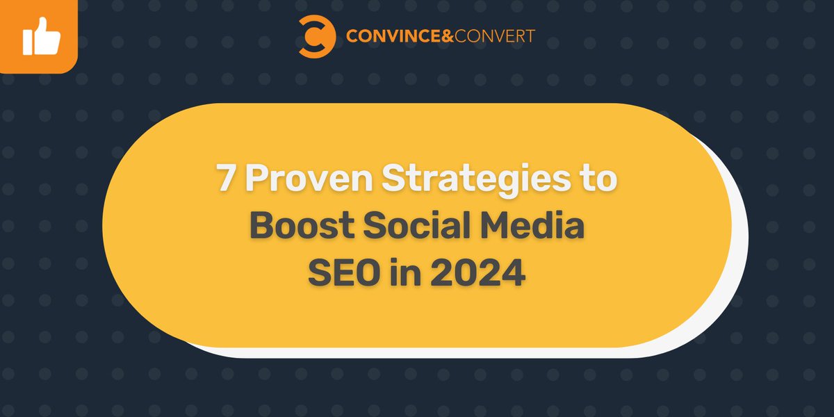 What did you think about this article on #SocialMedia? 7 Proven Strategies to Boost Social Media SEO in 2024 by @jaybaer convinceandconvert.com/social-media/7…