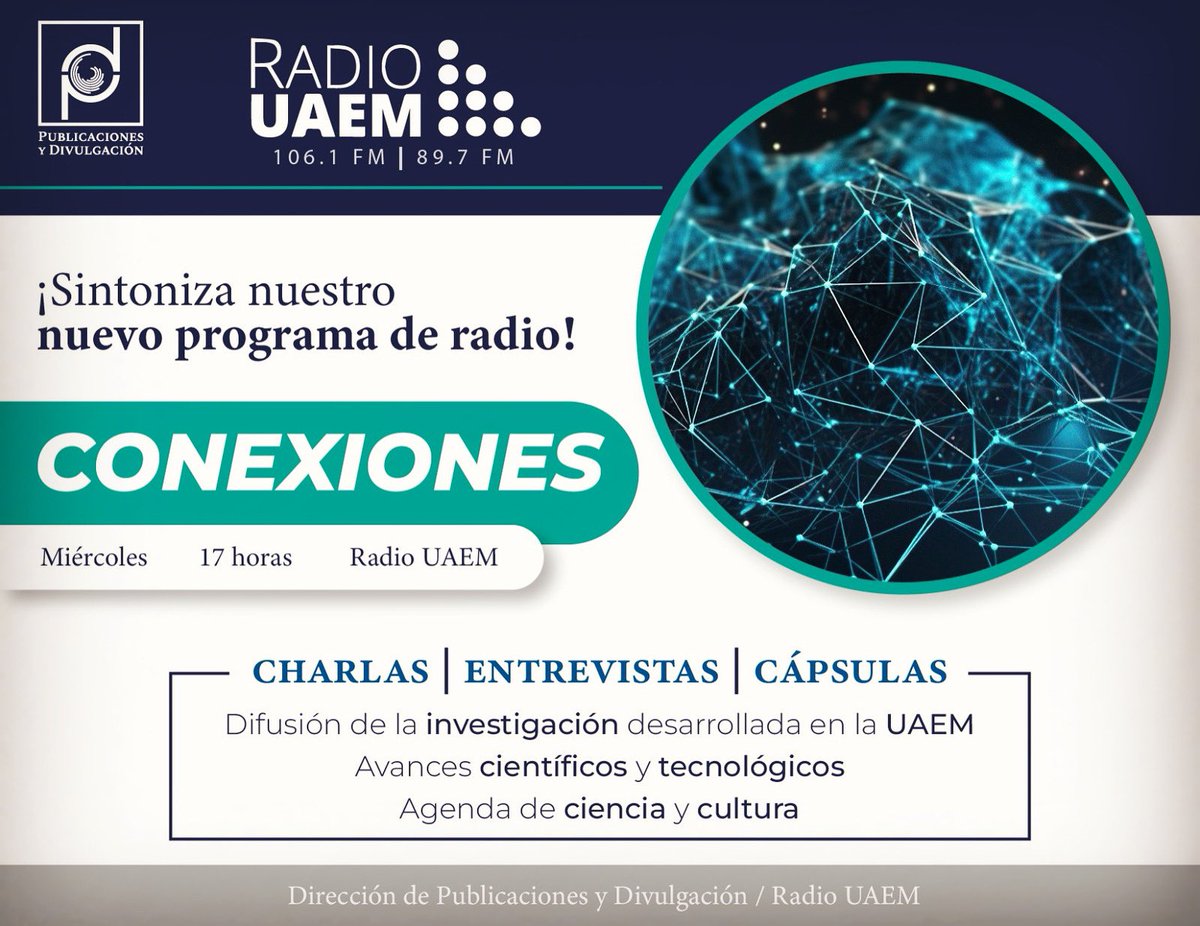 Hoy 17 horas estrena Conexiones por Radio UAEM. 📻📻📻