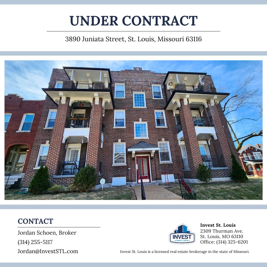 Under contract! 🏡 Well-maintained 6-family in Tower Grove South, just 2 blocks from Tower Grove Park. Contact the listing broker for more available properties in the area.

#UnderContract #InvestmentProperty #RealEstateInvesting #IncomeProperty #StLouisRealEstate