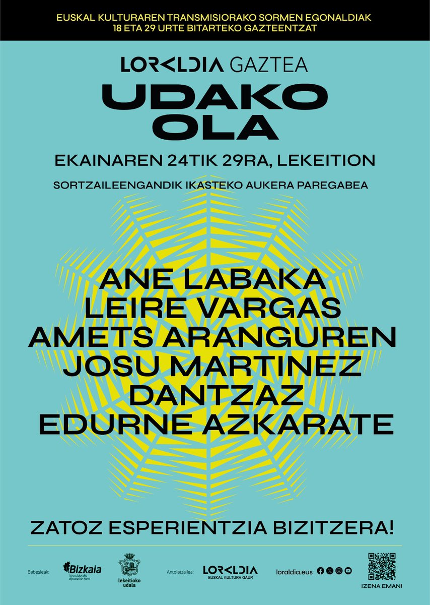Euskal kulturaren transmisioa lantzeko, euskal kulturaren erreferenteak ezagutzeko, sortzeko eta gozatzeko...

Zatoz esperientzia bizitzera!

Ekainaren 24tik 29ra Lekeition.