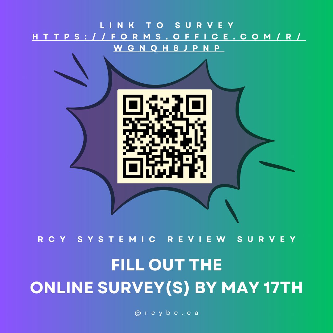 Share your thoughts! RCY is currently conducting a large investigation into the tragic death of a young boy in 2021 and a systemic review of the child welfare system. We are seeking feedback from families who have dealt with MCFD and Indigenous Child and Family Service Agencies.