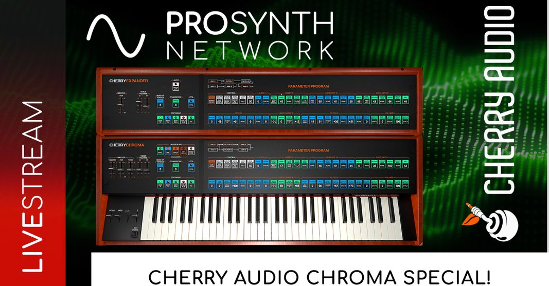 Join Andrew and Kent of @prosynthnetwork this Friday with their guests, Dan and Mitchell of Cherry Audio. Join in the chat about the newly released Chroma synthesizer, and all the news coming out of Superbooth '24 in Berlin youtube.com/watch?v=20SRIX…