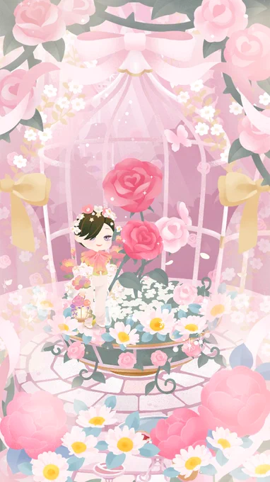 可愛いティペットと体に巻きつくお花アクセが手に入ったので、うちのリヴなみさんにコーデ