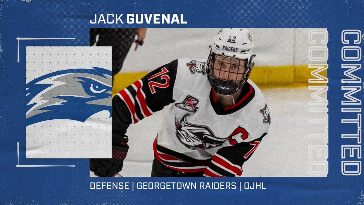 🚨COMMITMENT ALERT🚨 Let’s welcome incoming Defensemen Jack Guvenal to the Falcon family! Guvenal, from Georgetown Ontario comes to Concordia from @OJHLRaiders where he tallied 5 goals and 39 assists in the Ontario Junior Hockey League. Welcome to Concordia! #CUW | #soarhigher