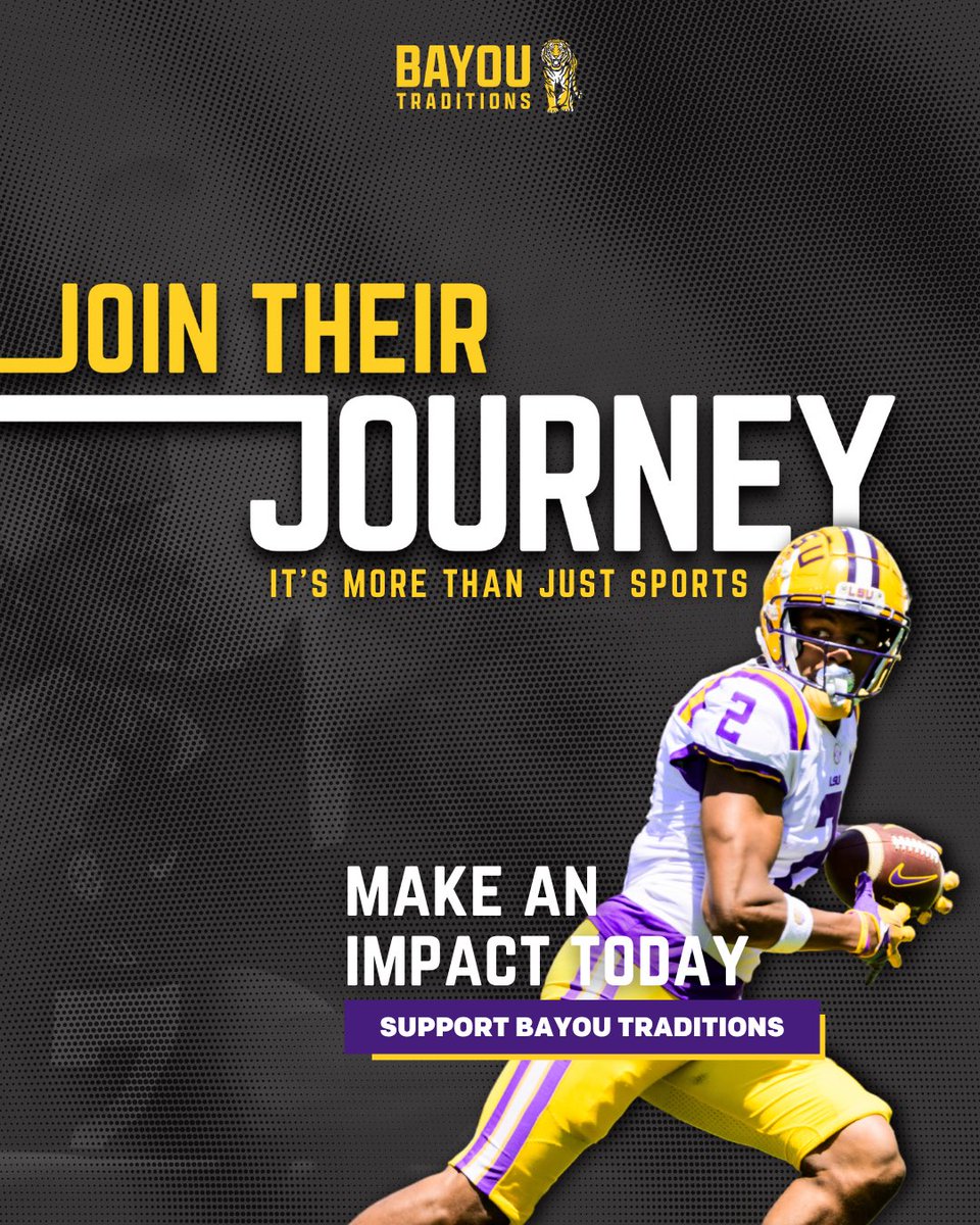 Calling all LSU fans 📣 A student-athlete’s journey is about more than just sports. It’s about impact. Click the link in our bio to support Bayou Traditions today! Head over to our IG for more details about the sweepstakes! #JoinTheirJourney
