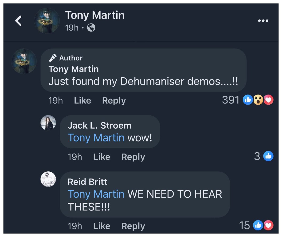 Former Black Sabbath singer, Tony Martin, posted this “news” yesterday… Do you agree with Reid’s reply? #rock #music @tonyiommi