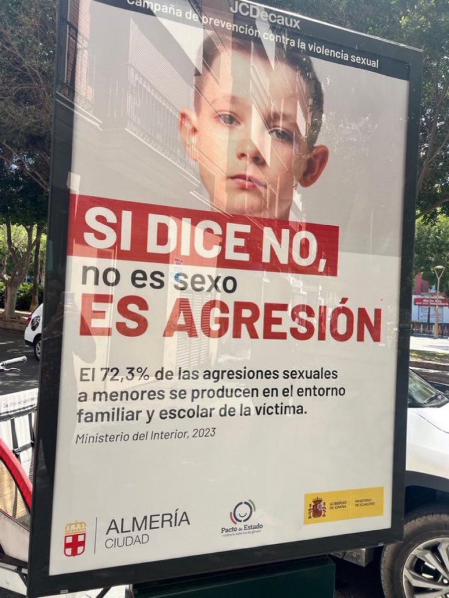 Comme prévu, la pédophilie arrive à grand pas, dans la foulée du cirque wokiste. Selon cette affiche, en Espagne, 'Si l'enfant dit non, c'est une agression sexuelle'. Ca sous-entend que si l'enfant dit oui, tout va bien ? 🤮