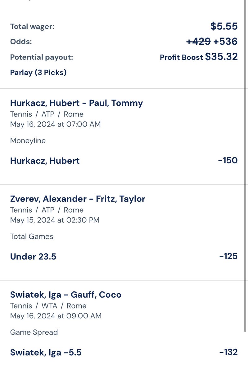 BetRivers/Sugarhouse

1 unit NHL/MLB
.5 unit tennis