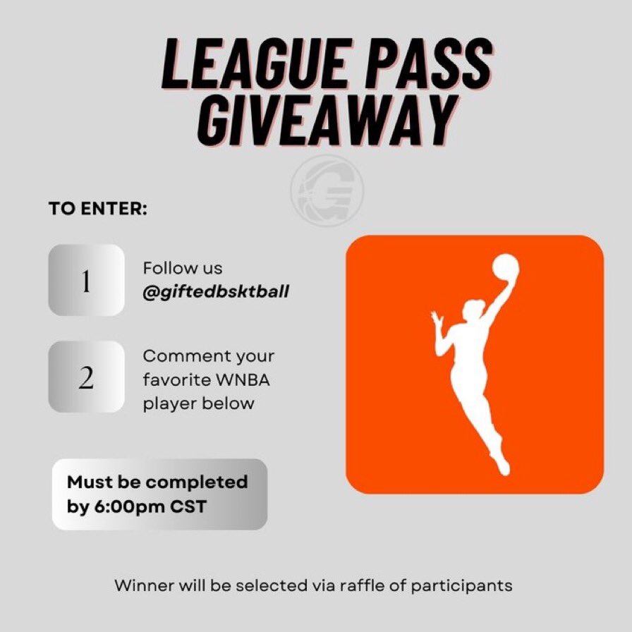 Catch games all season on the WNBA app with league pass. Click the link to enter our giveaway!!  instagram.com/giftedbsktball