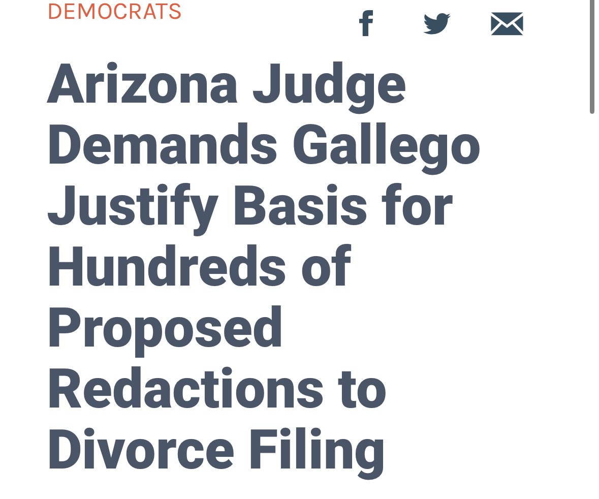 What is @RubenGallego trying to hide? “Gallego requested far-reaching redactions. Some span paragraphs, while others include publicly available information… Judge said in late March that he saw no justification for the total sealing of the case file & did not believe much, if…
