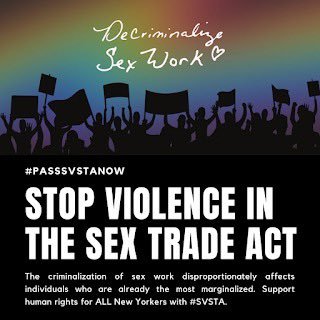 Today we honor the memory of Cecilia Gentili by continuing the fight for sex work decriminalization. Decriminalizing sex work is harm reduction. #SVSTA will increase public health and safety and decrease trafficking in NY.