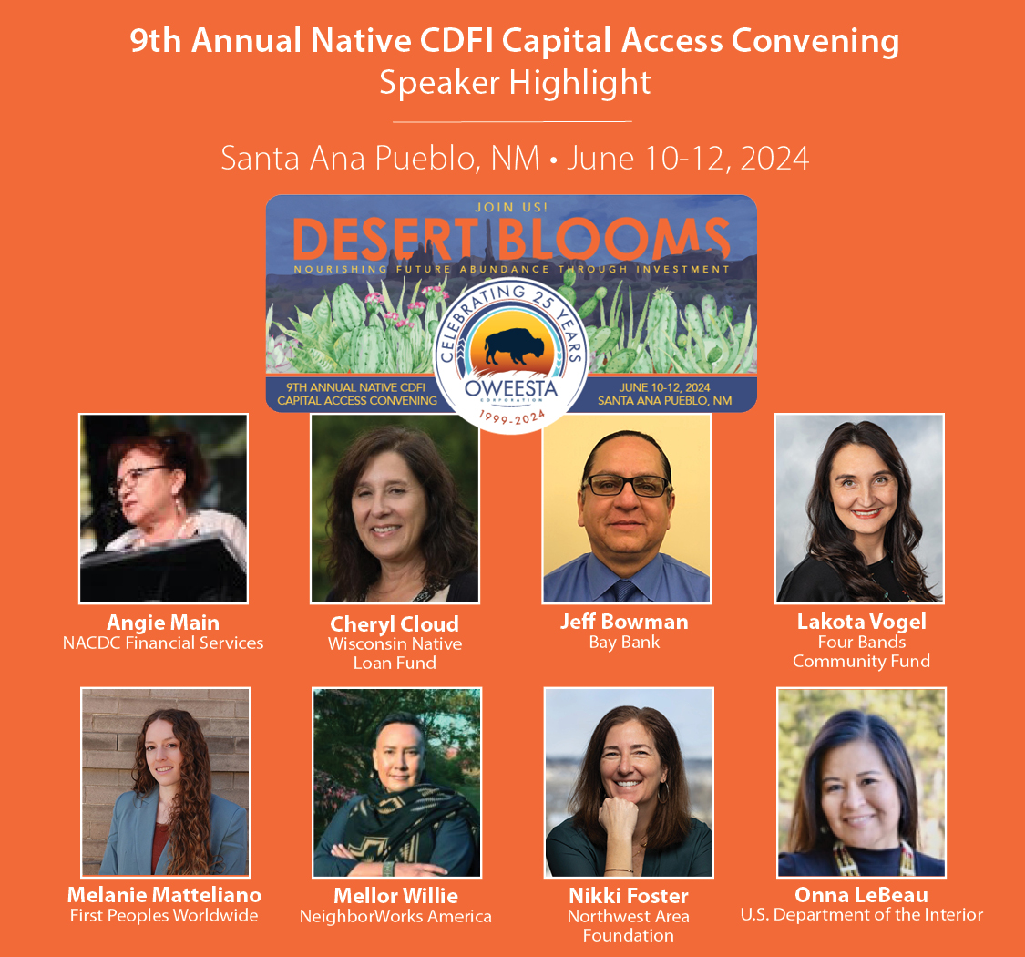 From June 10 to 12, join us in Santa Ana Pueblo, NM for our 9th Annual Native CDFI Capital Access Convening. Our speaker lineup is comprised of industry leaders ready to share their insights. Register now! events.oweesta.org/event/CAC2024/…