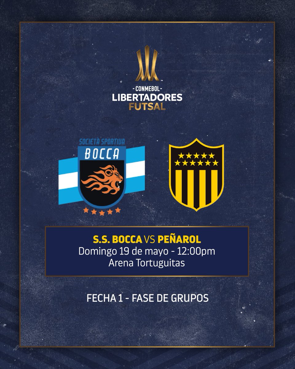 ⚽️🏆 @SSBocca debuta en la CONMEBOL @LibertadoresFS frente a @FutbolSalaCAP en la Arena Tortuguitas de la ciudad de Buenos Aires, Argentina. ¡Les deseamos éxitos en el partido de esta tarde!