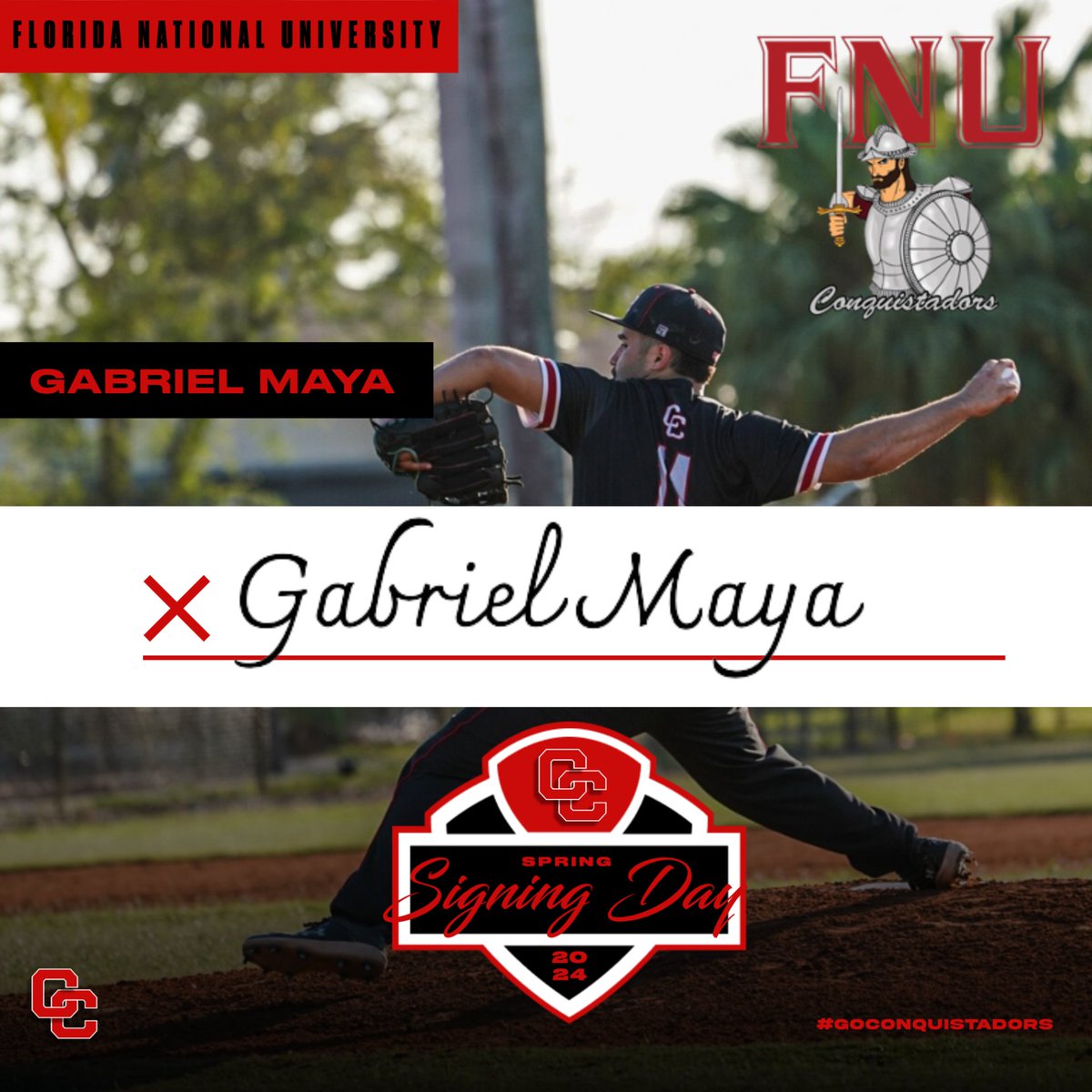 Congratulations to Gabriel Maya who will be signing with Florida National University today to play NAIA baseball. @Principal_CCHS @CooperCityHigh