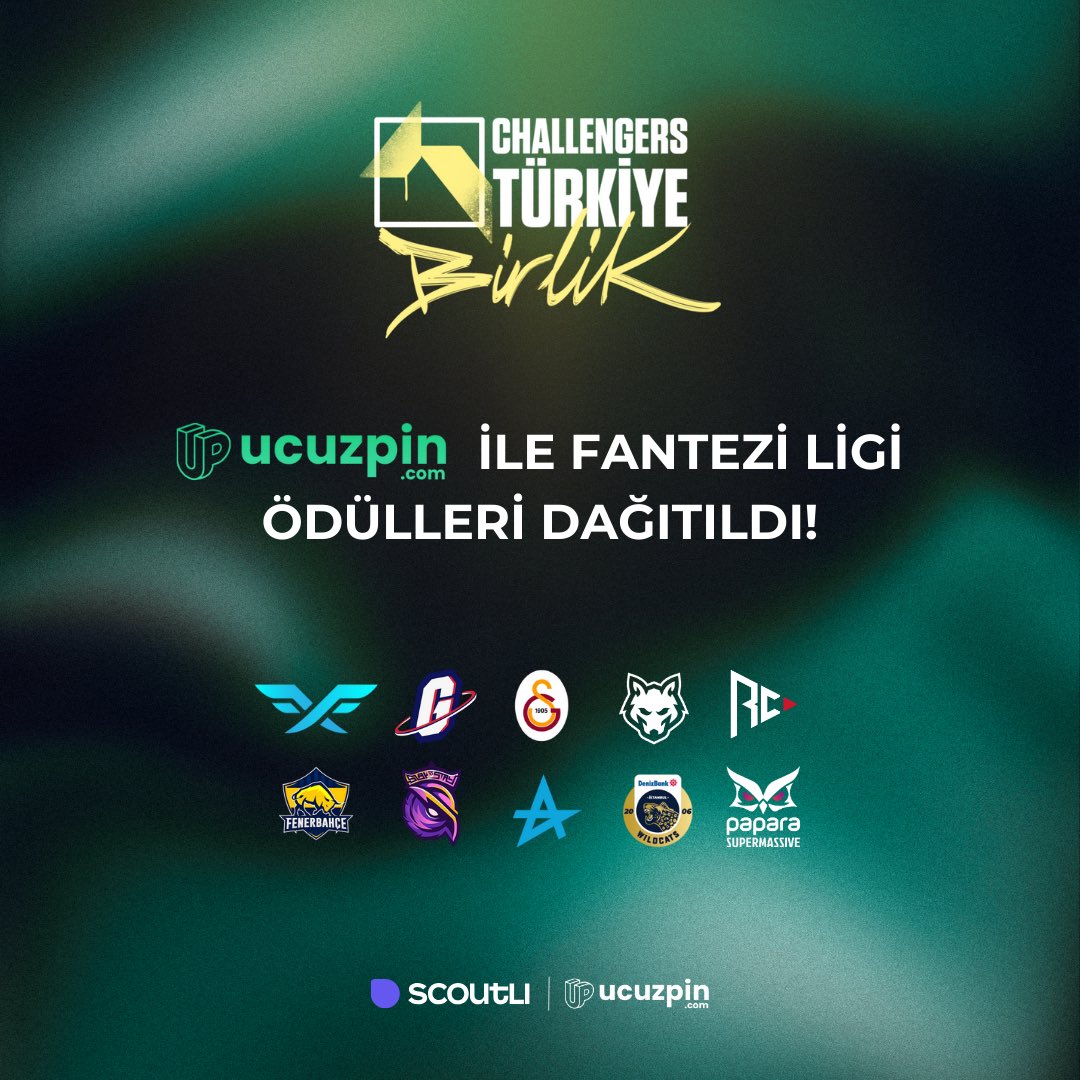 ⚡ Scoutli x Ucuzpin ile Scoutli VCT Birlik Türkiye: Split 1 Fantezi Ligi ödülleri sahiplerini buldu! Kazanan herkesi tebrik ederiz, Split 2 Fantezi Ligi’nde yeniden buluşacağız. 👋🏼