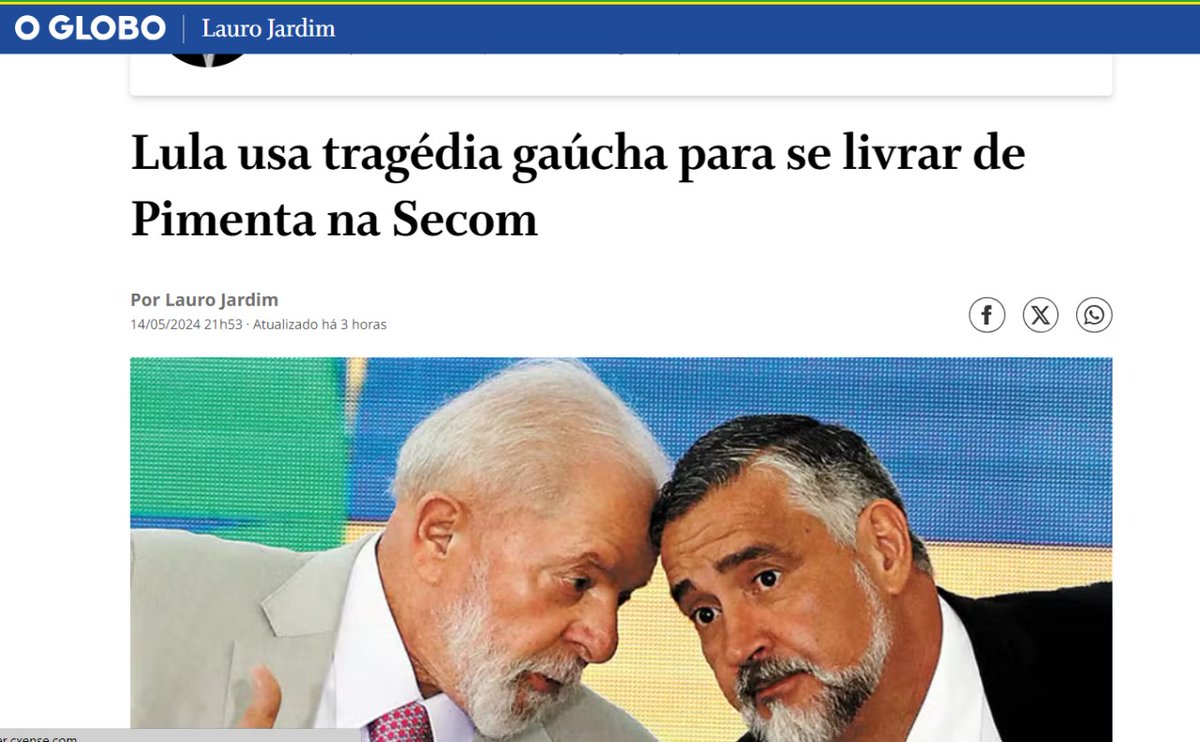 GayerGus's tweet photo. LULA manda seu pior e mais incompetente Ministro para cuidar do RS https://t.co/oShFhWaAkB