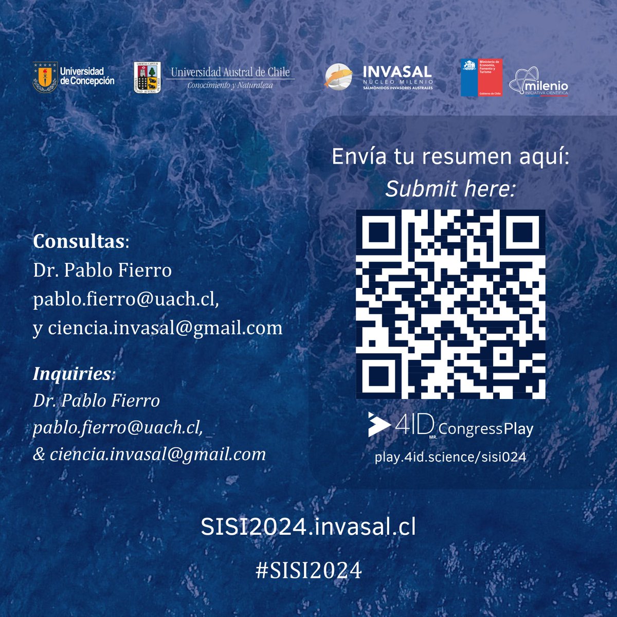 📢Abstract submission is now open for the III International Symposium on Introduced Salmonids #SISI2024 to be held December 1-6, 2024 in Valdivia, Chile.👉 sisi2024.invasal.cl